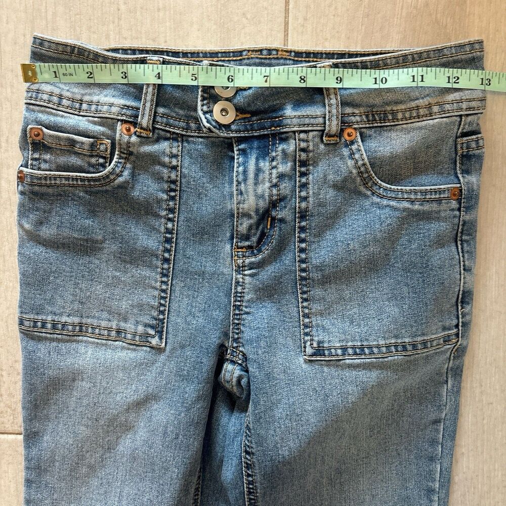 Women’s Boho Hippie Flare Jeans Size 26” Waist Stretch Denim Low Rise - Picture 4 of 8